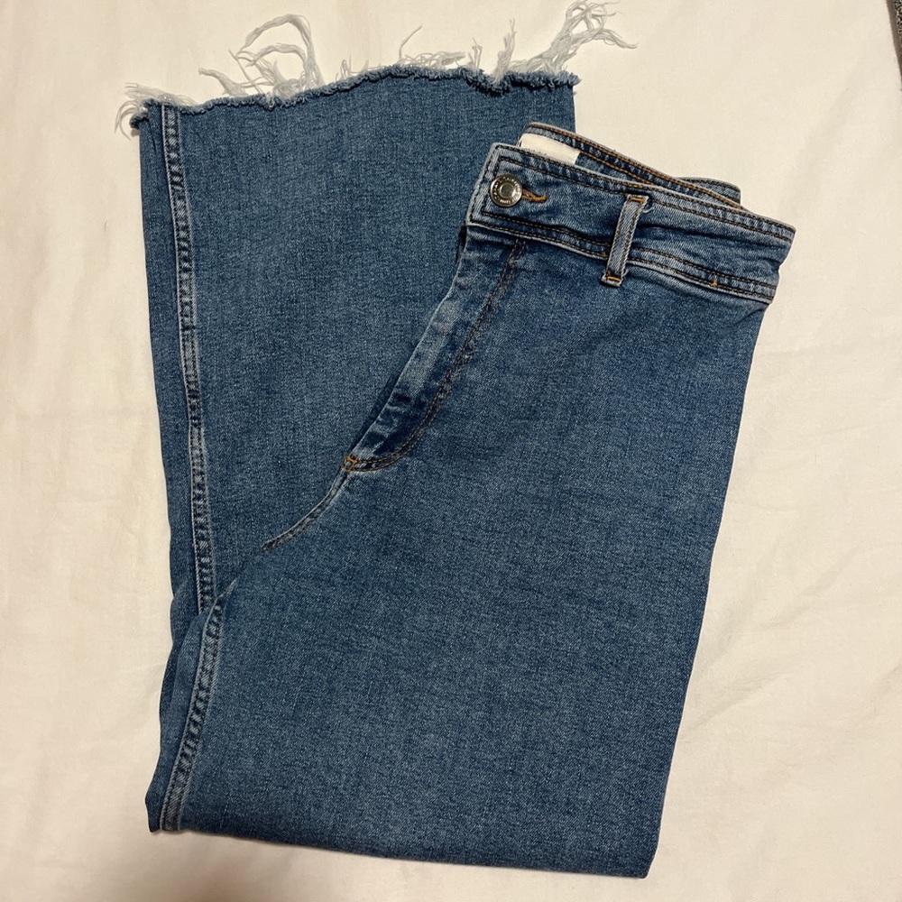 Zara marine straight jeans high waisted